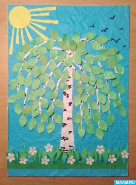 Аппликация деревья в подготовительной группе