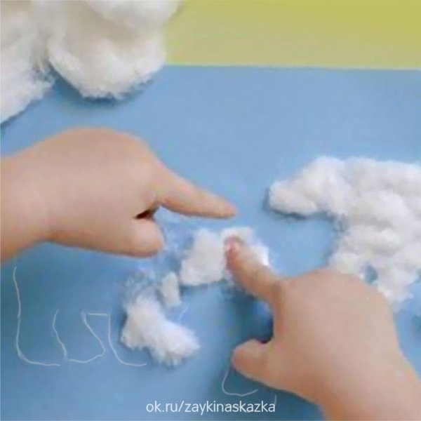 Поделка белый медведь из ваты