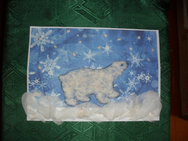 Поделка белый медведь из ваты