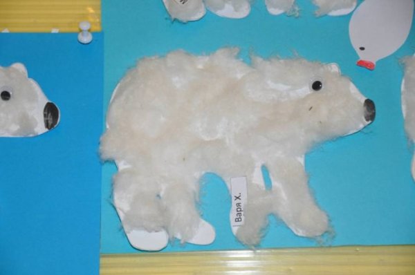 Аппликация белый медведь в средней группе
