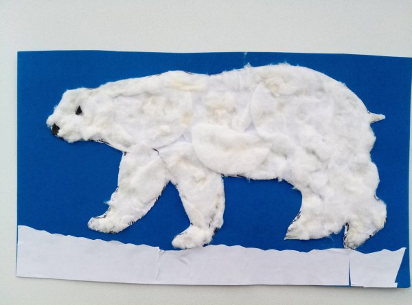 Аппликация белый медведь