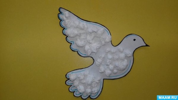 Аппликация голубь мира средняя группа