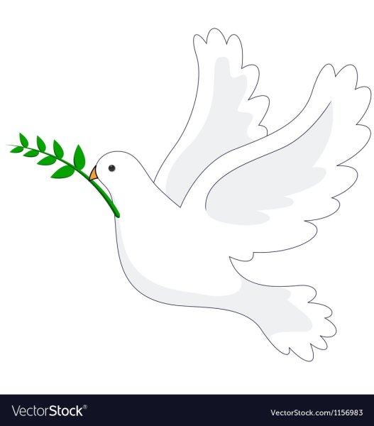 Голубь мира с веточкой в клюве