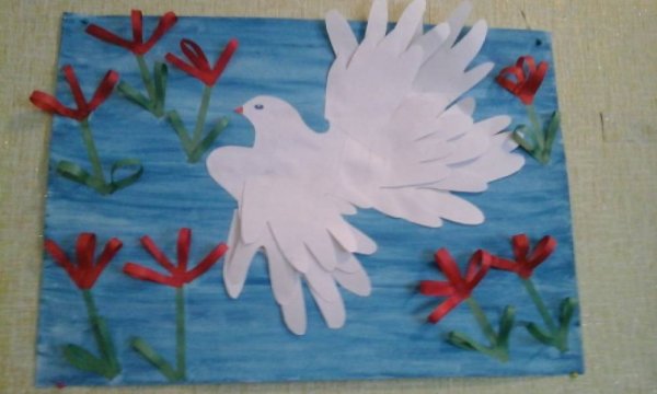 Аппликация голубь мира средняя группа