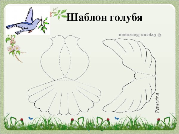 Объемный голубь трафарет
