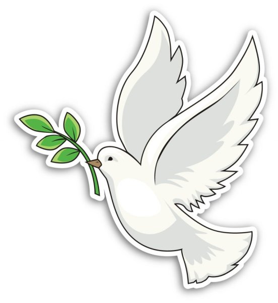 Символ мира голубь с оливковой ветвью