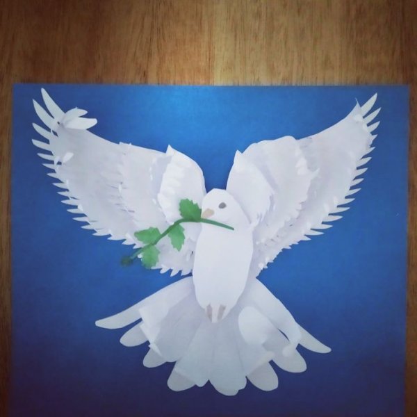 Аппликация голубь