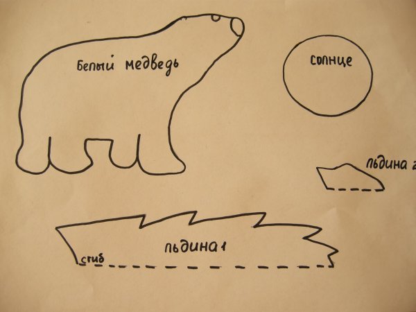 Белый медведь шаблон для поделок