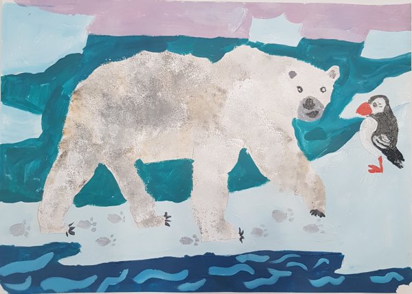 Поделка мишка на льдине