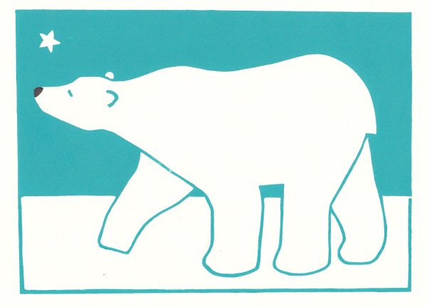 Трафарет белого медведя для аппликации