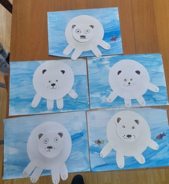 Объемная аппликация белый медведь