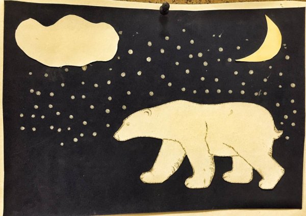 Аппликация белый медведь