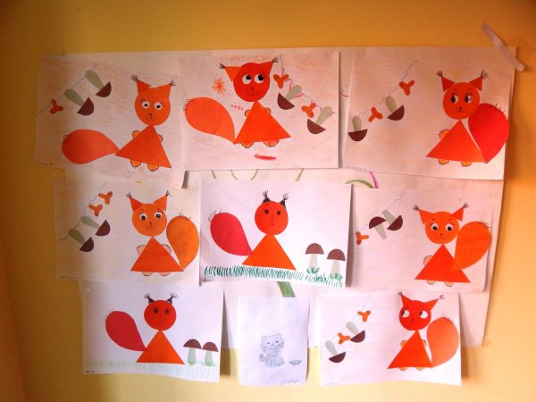 Аппликация Белочка в средней группе