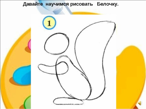 Рисование Белочка в средней группе