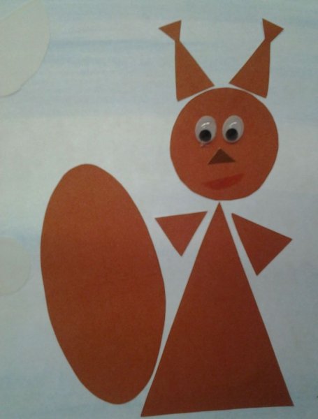 Аппликация из геометрических фигур для детей