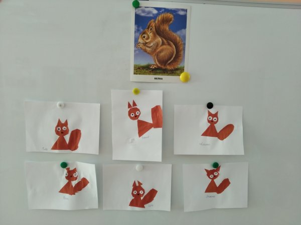 Аппликация Белочка в старшей группе