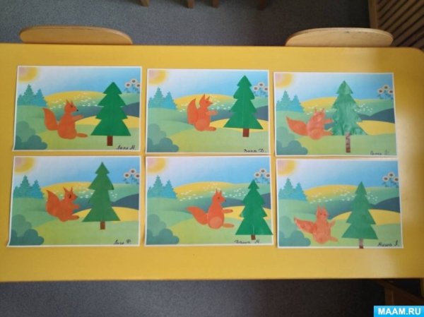 Белка под елью в подготовительной группе