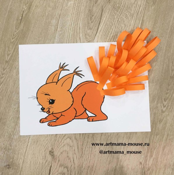 Поделка Белочка из бумаги