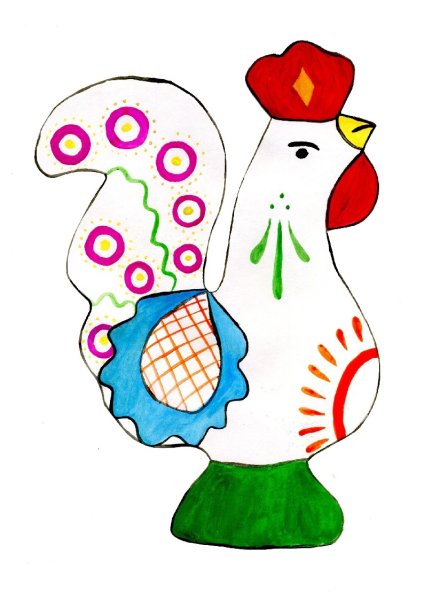 Роспись петушка Дымковская игрушка старшая группа