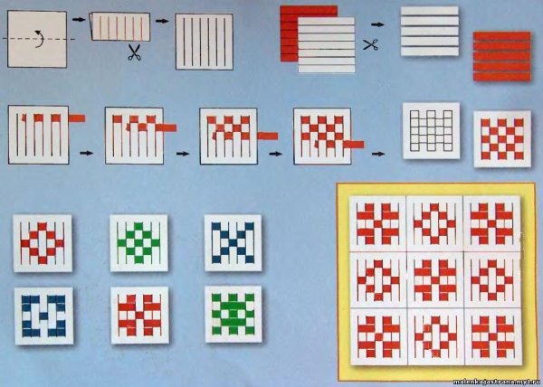 Плетеный коврик из бумаги