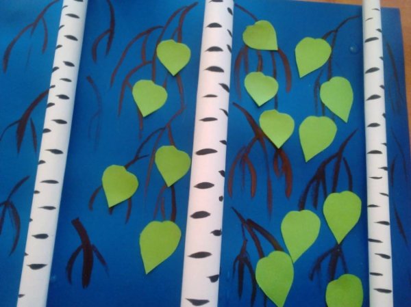 Поделка береза из бумаги