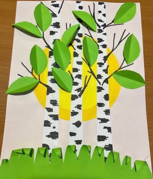 Объемная аппликация береза
