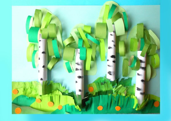 Аппликация Березовая роща