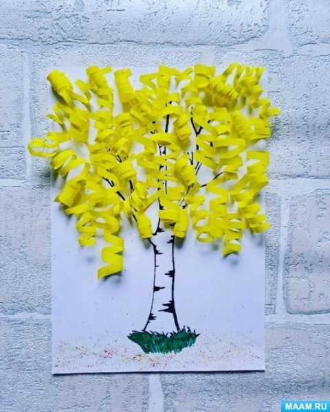 Объемная аппликация береза