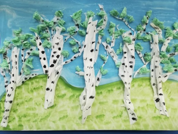 Объемная аппликация береза