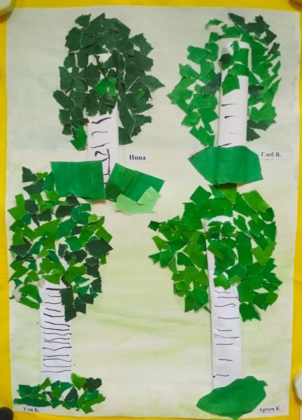 Коллективная работа в детском саду береза