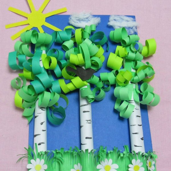 Поделка береза в детский сад