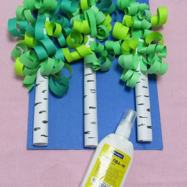 Поделка береза из бумаги