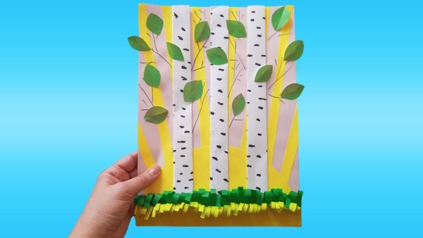 Объемная аппликация береза