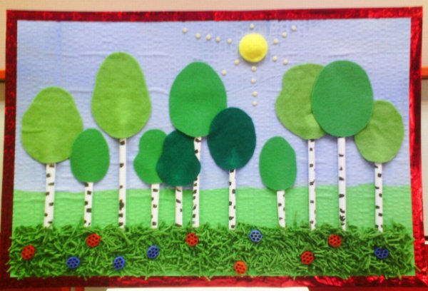 Аппликация береза