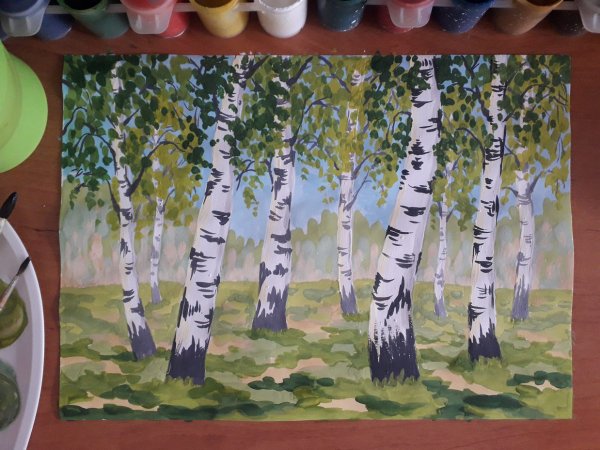 Березовая роща общая поделка
