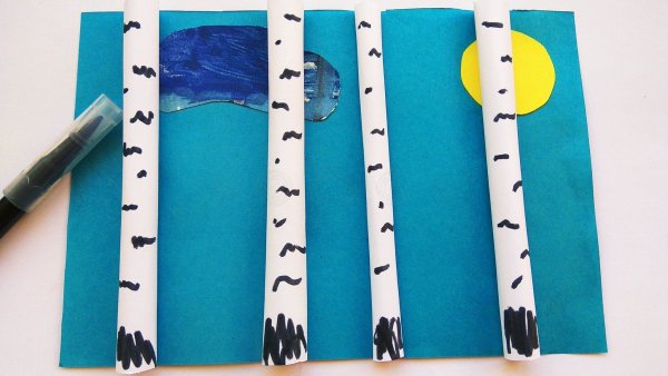 Объемная аппликация береза