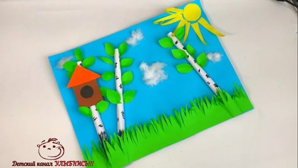 Весенняя аппликация Березовая роща