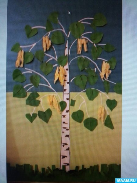 Берёза аппликация для детей