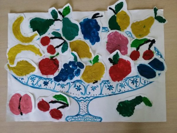 Коллективная аппликация фрукты