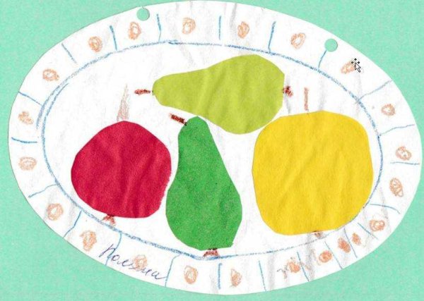 Аппликация овощи на тарелке