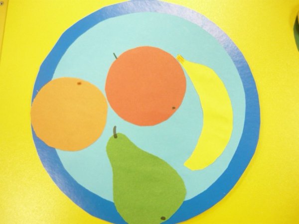 Аппликация фрукты на тарелке в старшей группе