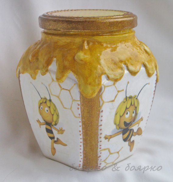 Декупаж баночка для меда