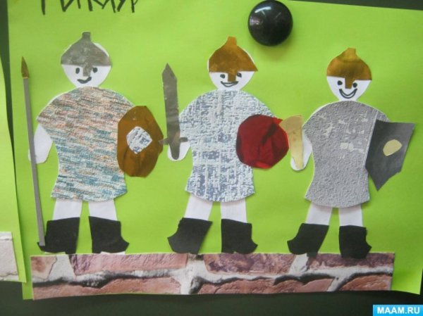 Аппликация богатыри в подготовительной группе