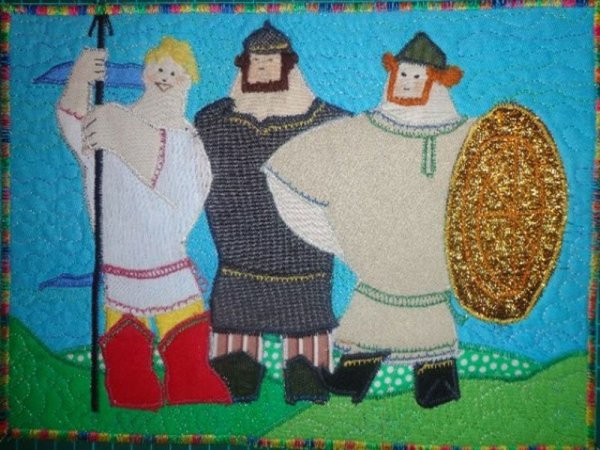 Аппликация на тему богатыри