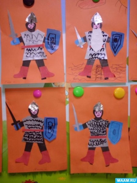 Поделка богатырь из бумаги