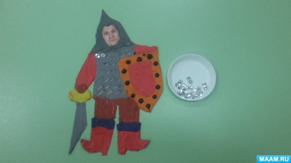 Аппликация в средней группе по теме богатыри