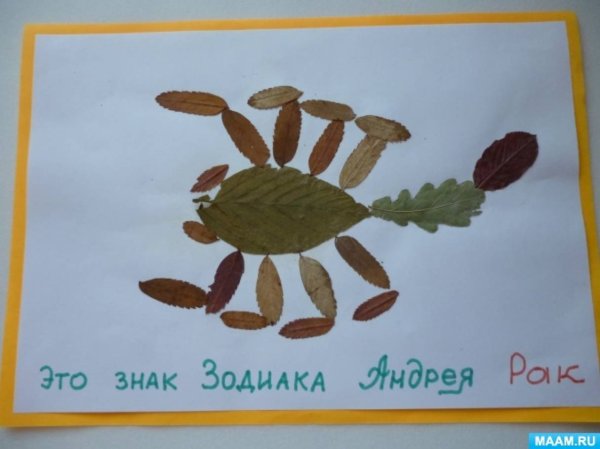 Поделки из листьев знаки зодиака