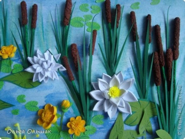 Камыш из цветной бумаги