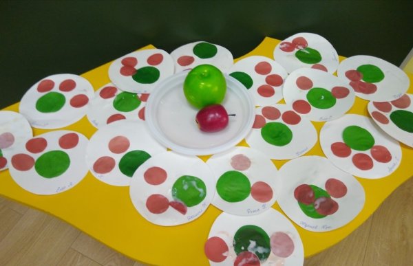 Тарелка с яблоками младшая группа