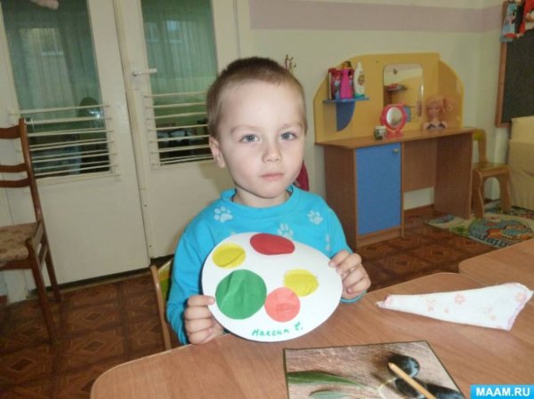 Аппликация большие и маленькие яблоки на тарелке